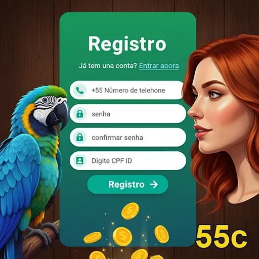 Imagem do botão de cadastro no site 55c, incentivando o registro de novos usuários.
