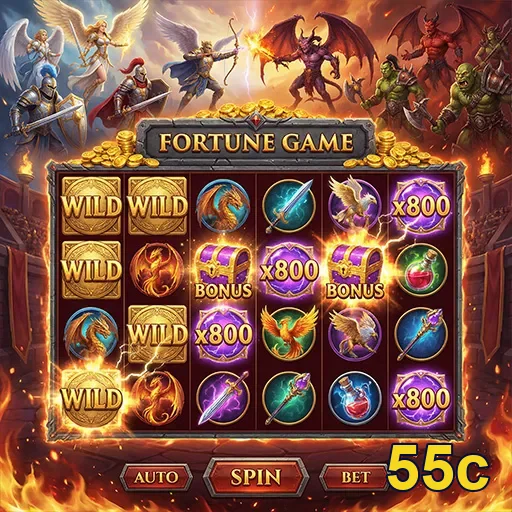 Símbolos do jogo da fortuna no 55c, representando riqueza e sorte em designs vibrantes.